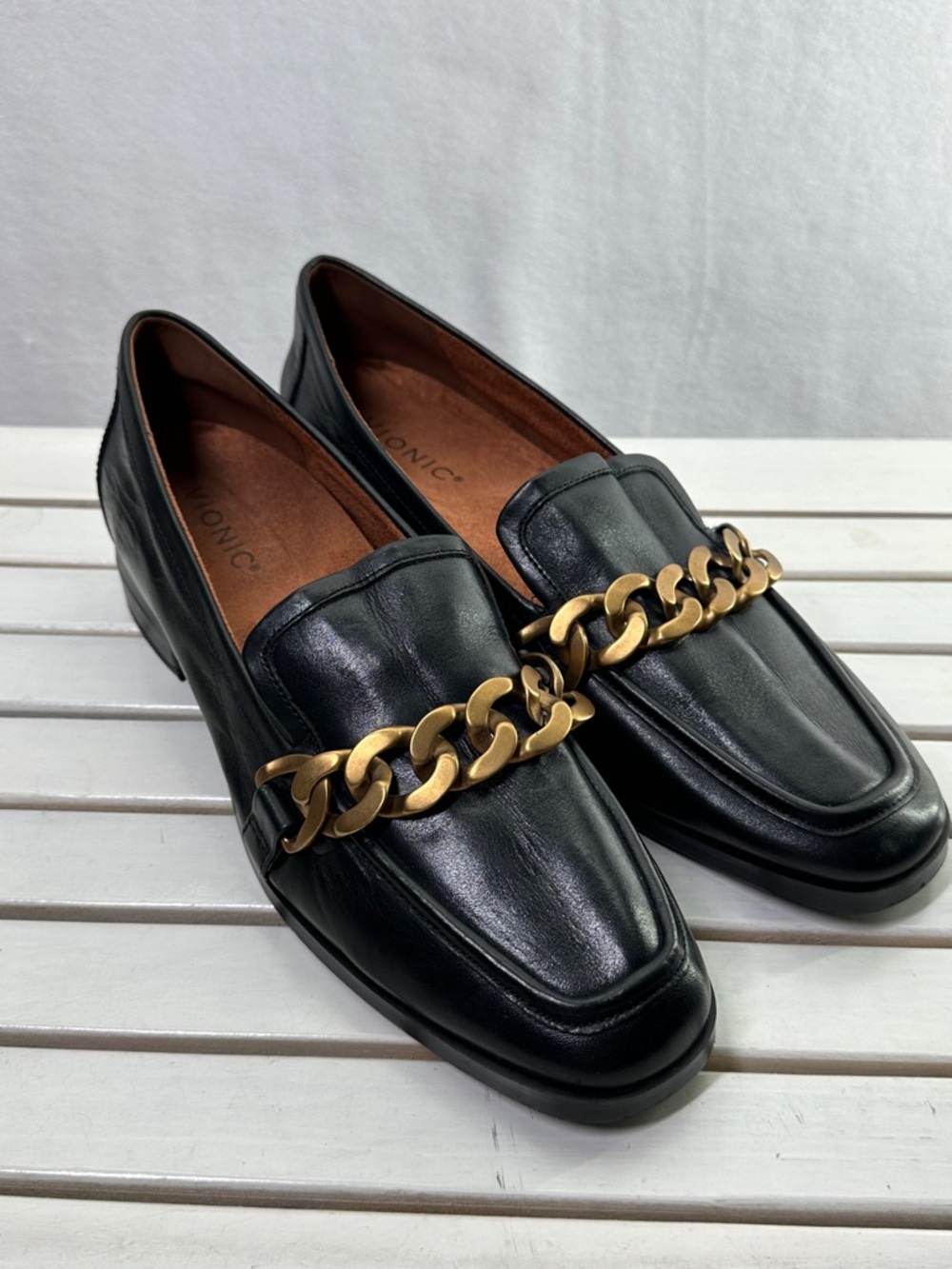 Vionic Mizelle Loafers in Black Leather